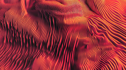 Abstract Red Waves with Dynamic Patterns
