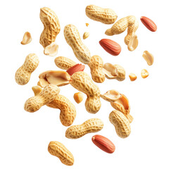 Tasty and nutritious peanuts on transparent background
