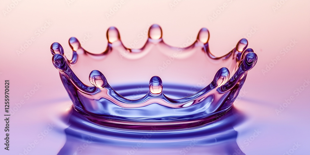 Poster crown shaped water splash creating a stunning visual effect