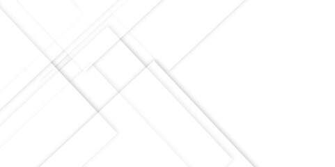 Abstract white background design with layers of textured white transparent material in triangle and squares shapes. White color technology concept geometric line vector white light grey background.	