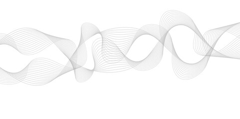 Fototapeta premium Abstract wave blend lines on transparent background. Design for banner, wallpaper, background and many more. Undulate Grey Wave Swirl, frequency sound wave, twisted curve lines with blend effect. 