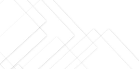 Abstract white background design with layers of textured white transparent material in triangle and squares shapes. White color technology concept geometric line vector white light grey background.	
