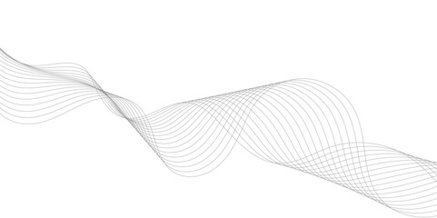 Abstract wave blend lines on transparent background. Design for banner, wallpaper, background and many more. Undulate Grey Wave Swirl, frequency sound wave, twisted curve lines with blend effect.	
