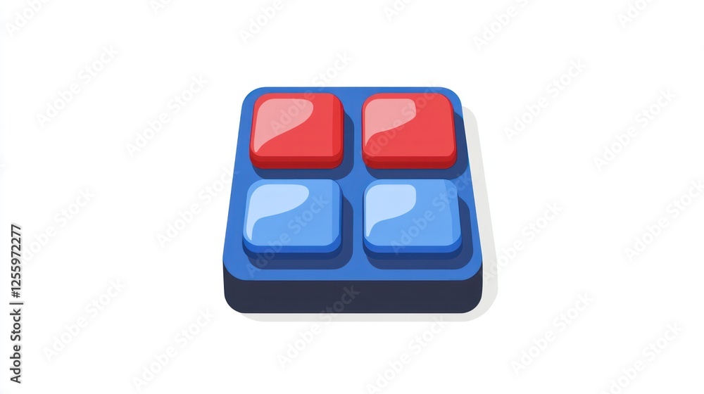 Poster four-color square pad, user interface element
