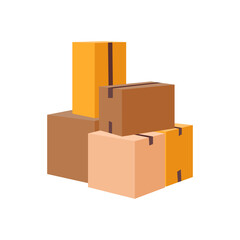 Stack of Delivery Boxes, Delivery Service illustration