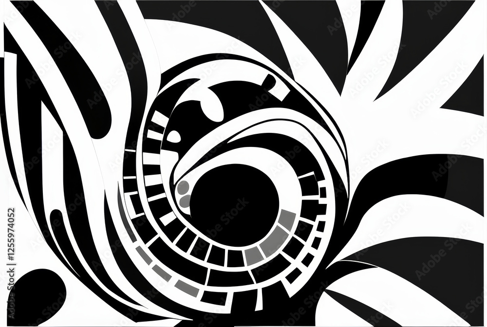 Poster swirling topaz abstract art showcasing dynamic shapes and patterns