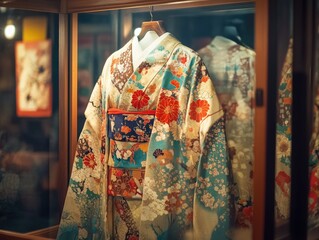 Naklejka premium Japanese Clothing Display Case