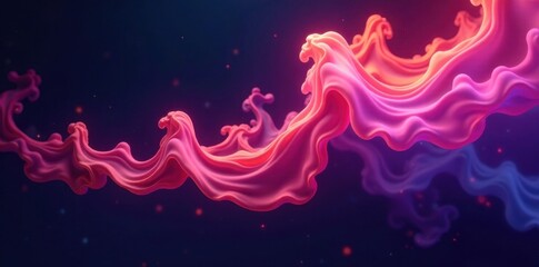 Obraz premium Swirling smoke, illuminated by vibrant lights, against a deep black backdrop , artistic, whimsical, twirl