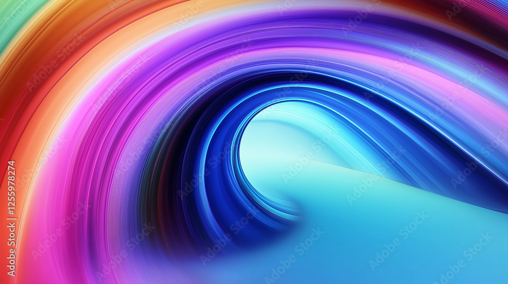 Poster colorful abstract wave background flowing in vivid colors