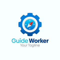 Guide Worker Logo Design Template. Good for Business, Agency, Community and Organization