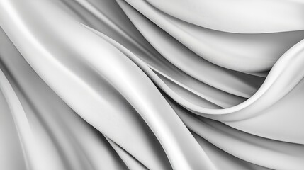 Obraz premium Elegant flowing white fabric draping softly, creating smooth textures and shadow in a serene setting