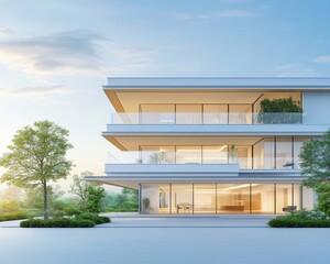 Modern Architectural Design of a Luxurious House with Glass Facade