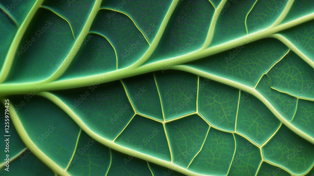 Poster close-up of leaf veins creating intricate natural pattern