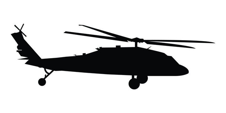 black hawk helicopter vector illustration icon.