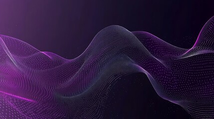 Fototapeta premium Purple wave digital data flow