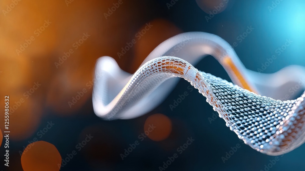 Poster digital mesh wave patterns in seamless flow