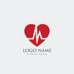 Heart logo, Health care logo, doctor, medicine, health, hospital, clinic logo fully editable vector template