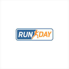 run jogging marathon sport logo design, silhouette running people vector