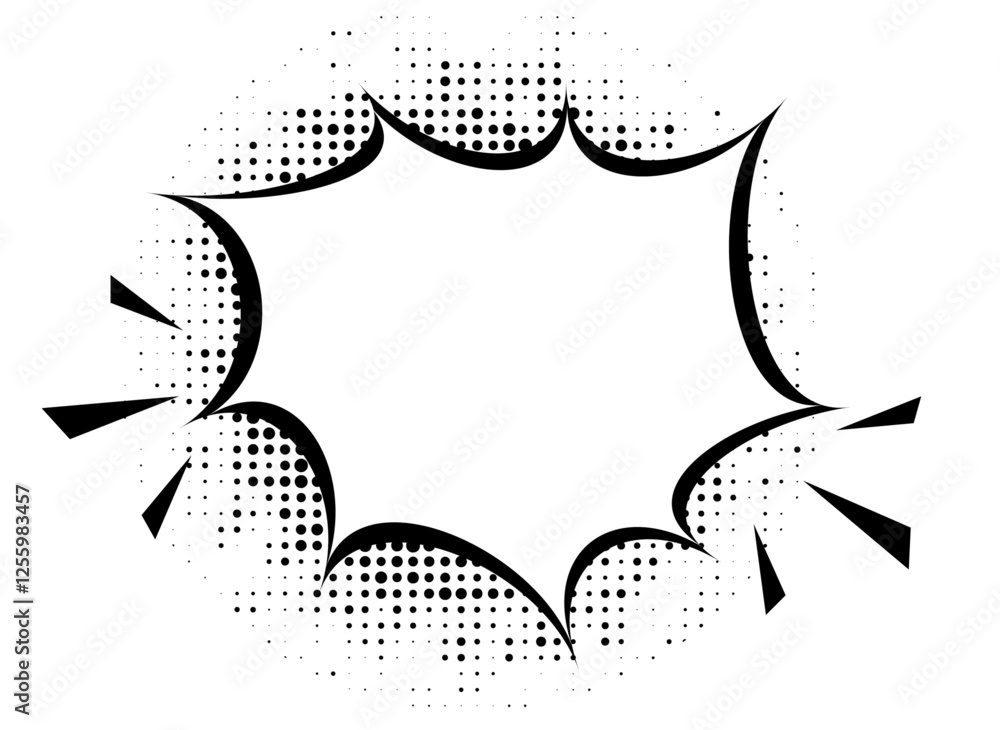 Fototapete comics speech bubble for text pop art design,white retro style empty dialog cloud for text message h