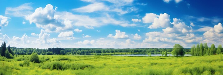 Serenity: Blue Sky Over Lush Landscape