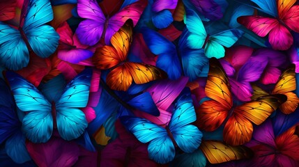 Vibrant Rainbow Butterfly Pattern Image