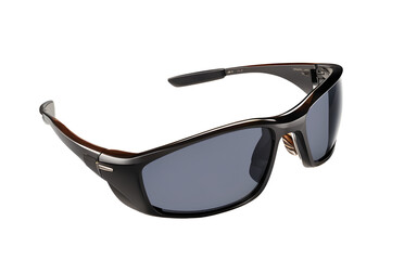 A pair of sun-tinted polarised driving glasses, isolated on a empty plain background