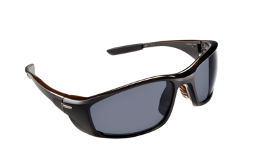 A pair of sun-tinted polarised driving glasses, isolated on a empty plain background