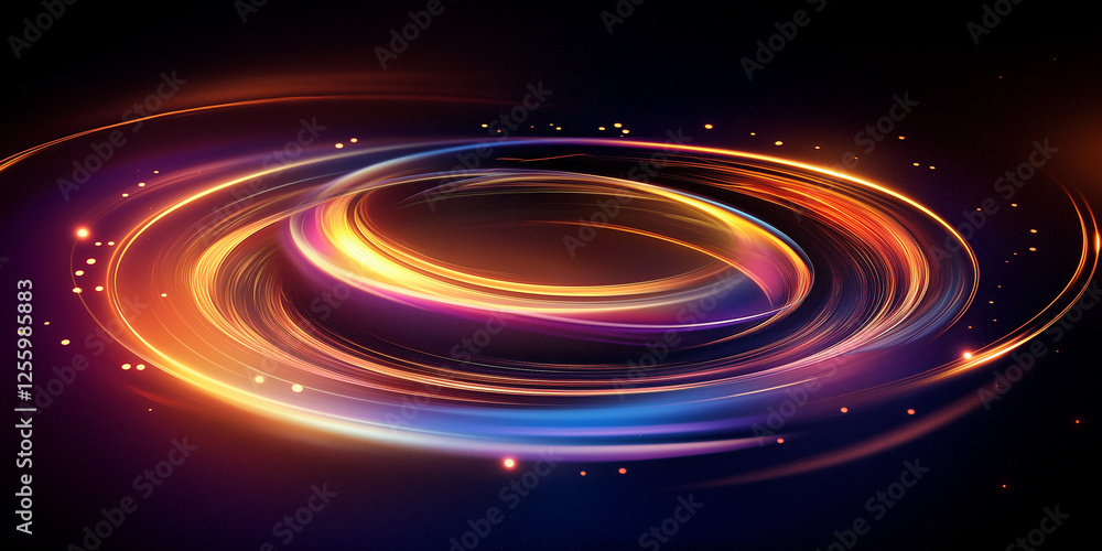 Aufkleber Swirling light trails creating a dynamic circular vortex