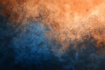 Obraz premium Color gradient background, transitioning from light orange to dark blue, with a blurred, grainy texture.