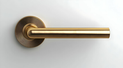 3D Golden Door Handle Illustration - Metal, Gold, Door, Handle, Hardware, Interior Design, Home Decor, Entrance, Access, Security