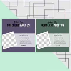 client testimonial or customer feedback card with rating star