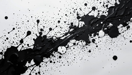 Obraz premium Black ink splatter on white background