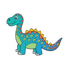 Zentangle dinosaur coloring page featuring intricate patterns and detailed designs. Perfect for relaxation and creativity, bringing a majestic dino to life with vibrant colors.