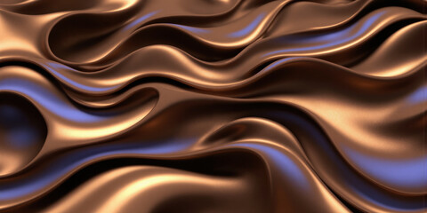 Obraz premium Mocha Remix Waves Deep mocha blends with musse to form larger waves of warmth and unity, complemented by indigo accents. Smooth gradients