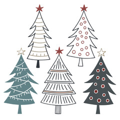 Fototapeta premium christmas tree set