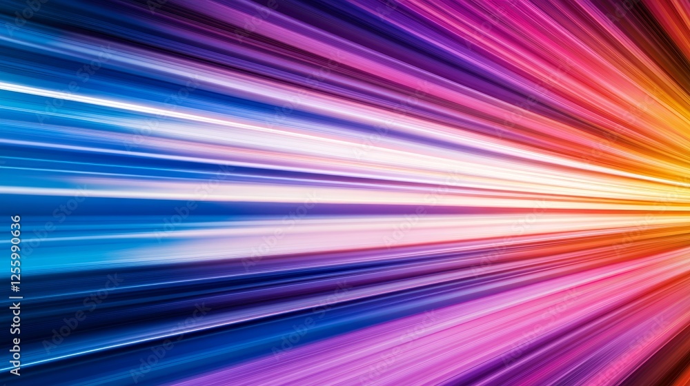 Poster vibrant abstract light streaks in vivid color creating a dynamic motion effect, suitable for backgro