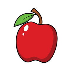 Red apple fruit Illustration vector 