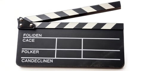Clapperboard on White Background