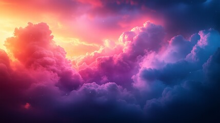 Fototapeta premium Futuristic concept of cloud-based data transfer with digital innovation in vibrant skies