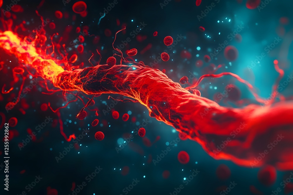 Poster dynamic visualization of blood flow in human circulatory system