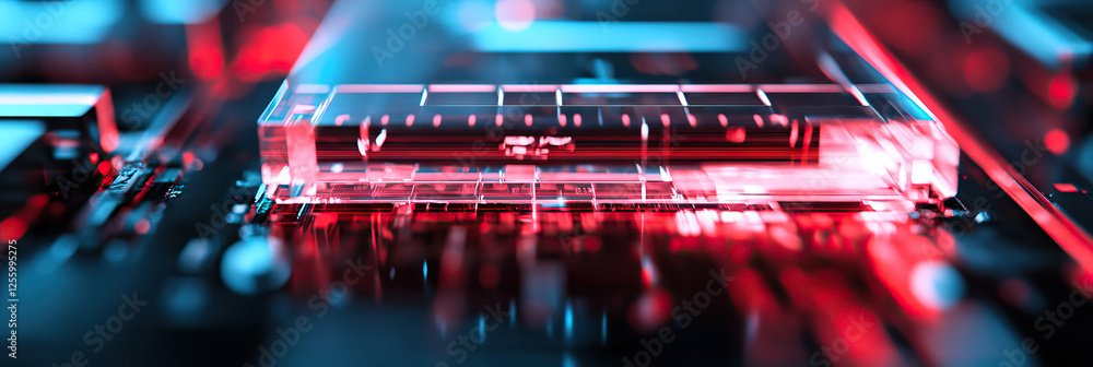 Poster illuminated transparent component on circuit board