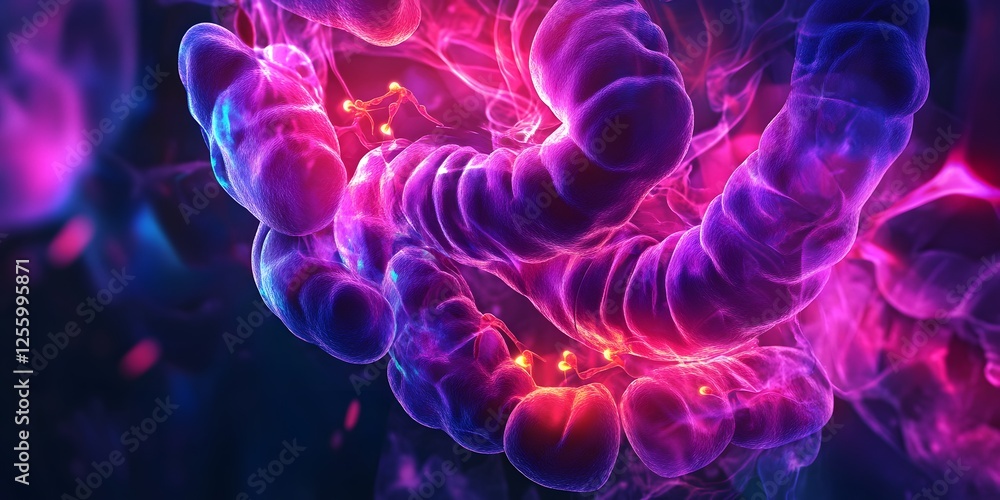 Poster vibrant abstract representation of neural connections and activity