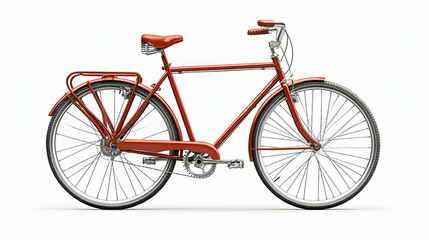 Fototapeta premium 3D Illustration Red Bicycle Classic Vintage Retro Style Bike Transportation Cycling Two Wheels Pedal Spokes