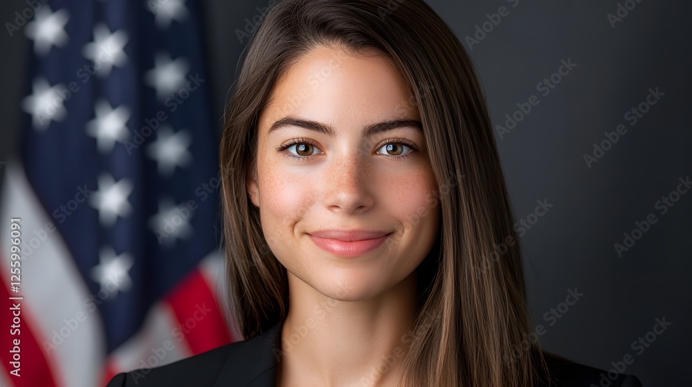 Poster partial american flag design with blank space for text