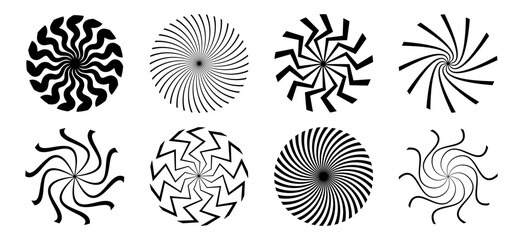 A series of black and white swirls