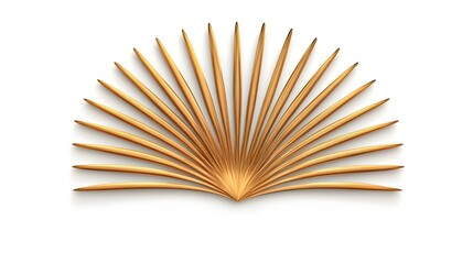 Radiant Golden Sunburst Design with Detailed Spreading Rays on White Background