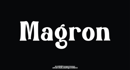 Magron, Luxury alphabet letters font. Typography elegant wedding classic lettering serif fonts decorative vintage retro. vector illustration 
