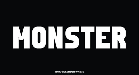 Monster, Abstract modern urban alphabet fonts. Typography sport, simple, technology, fashion, digital, future creative logo font. vector illustration
