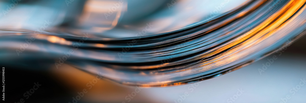 Poster curved stack of translucent sheets with teal and orange gradient