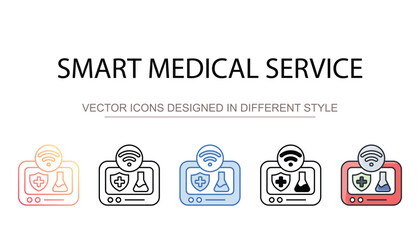Smart Medical Service icon design with white background stock illustration